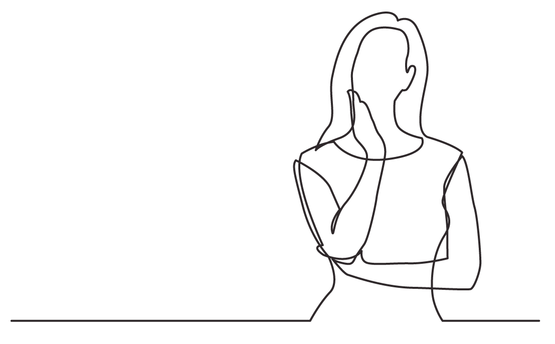 悩む女性のイラスト